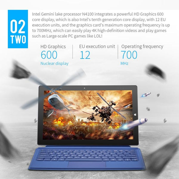 PiPO W11 2 in 1 Tablet PC, 11.6 inch, 8GB+128GB, Windows 10 System, Intel Gemini Lake N4120 Quad Core Up to 2.6GHz, with Stylus Pen Not Included Keyboard, Support Dual Band WiFi & Bluetooth & Micro SD Card