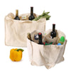 NIEN Compartmentalized Shopping Bag Fruit and Vegetable Handle Canvas Bag, Style: Pure Cotton