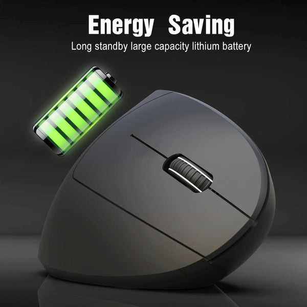 HXSJ T29 Bluetooth 3.0 Wireless Bluetooth 6-Keys 2400 DPI Adjustable Ergonomics Optical Vertical Mouse(Grey)