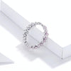 S925 Sterling Silver Pink Wreath Women Ring, Size:6
