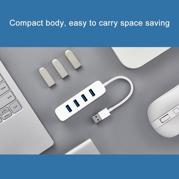 Original Xiaomi 4 Ports USB3.0 Hub with Stand-by Power Supply Interface USB Hub Extender Extension Connector Adapter(White)