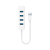 Original Xiaomi 4 Ports USB3.0 Hub with Stand-by Power Supply Interface USB Hub Extender Extension Connector Adapter(White)