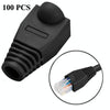 Network Cable Boots Cap Cover for RJ45, Black (100 pcs in one packaging , the price is for 100 pcs)(Black)
