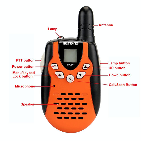 1 Pair RETEVIS RT602 0.5W EU Frequency 446.00625-446.09375MHz 8CHS Handheld Children Walkie Talkie, EU Plug