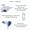 S925 Sterling Silver Platinum Plated Opal Hummingbird Women Earrings(BSE985)
