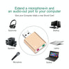 Aluminum Shell 3.5mm Jack External USB Sound Card HIFI Magic Voice 7.1 Channel Adapter Free Drive for Computer, Desktop, Speakers, Headset, Microphone(Gold)
