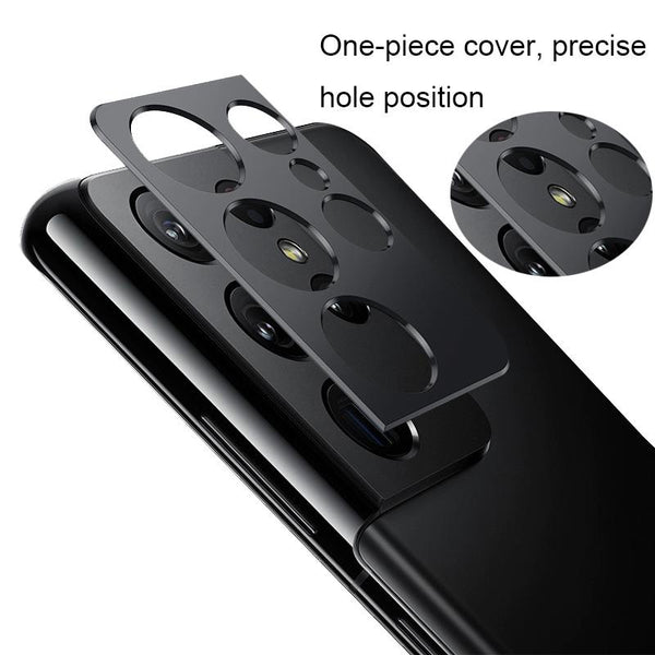 3 PCS Phone Camera Aluminum Alloy Film Rear Camera Protective Film For Samsung Galaxy S21 (Black)
