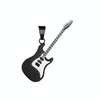 OPK 1989 Personality Stainless Steel Guitar Pendant Titanium Steel Necklace, Color: Black Pendant