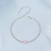 S925 Sterling Silver Plated White Gold Zirconia Ice Flower Love Bracelet(BSB167)