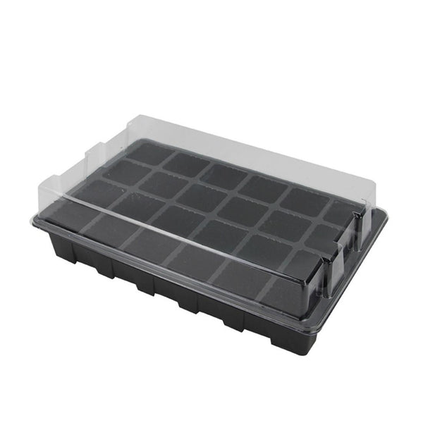 Seedling Tray Sprout Plate 24 Holes Nursery Pots Tray Lids Box For Gardening Bonsai Mini Greenhouse Nursery Plate Three Sets