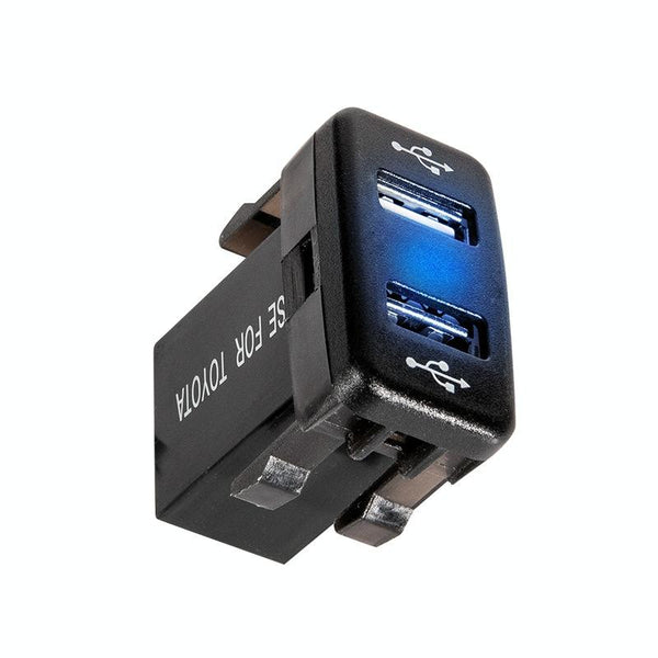 Car Charger Original Hole Non-Destructive Modification Of Dual Usb Car Charger With Line Suitable For Toyota(FTWU Red Light)