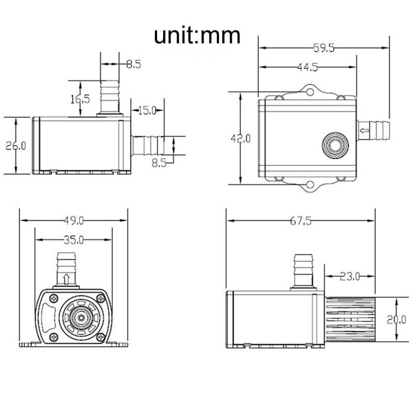 DC12V Solar Micro Brushless Cold Water Circulating Fountain Water Pump, Model: QR50H
