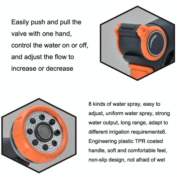 8 Functional Thumb Long Rod Sprinkler +3 Mats Multi-functional Home Irrigation Agricultural Garden Car Wash Shower