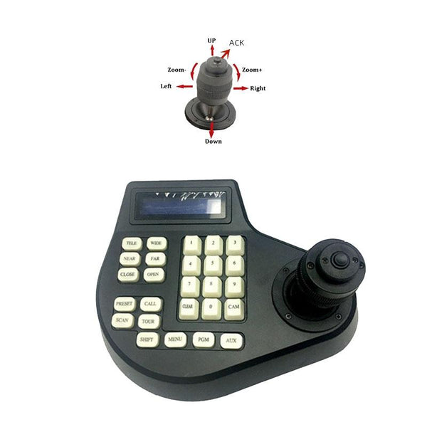 RS485 PTZ Controller Keyboard, 4-Axis Joystick, Dome Camera Control (EU)