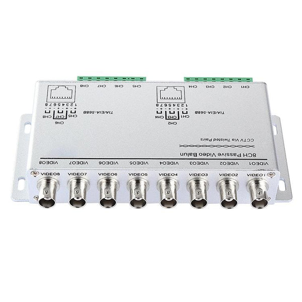 8CH Passive Video Balun CCTV Balun Transmitter Receiver Kit (Silver)