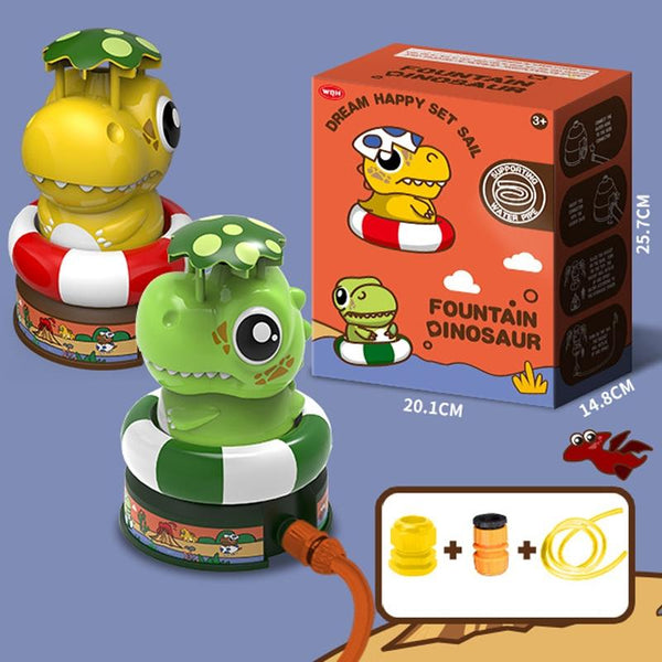 Outdoor Beach Dinosaur Sprinkler Drama Water Toys, Style: Yellow + 2 Plug + 5m Tube