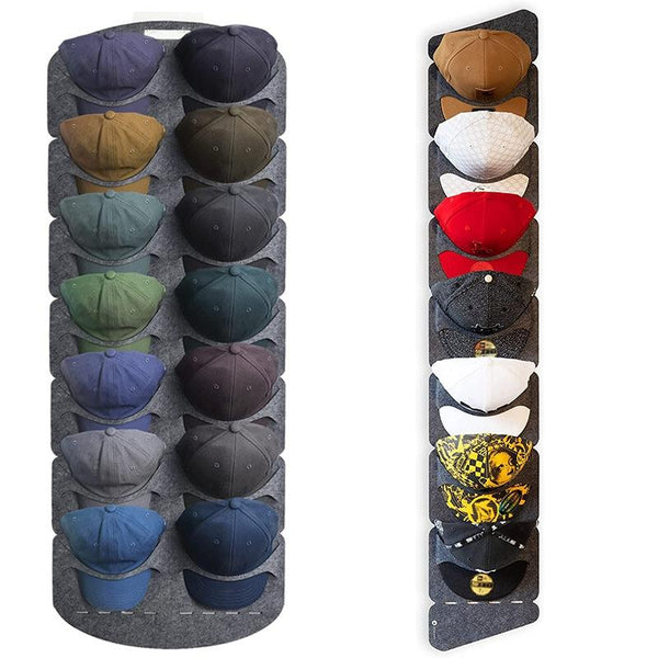 Felt Baseball Cap Display Stand Non-woven Hanging Storage Bag,Style: 14 Grids Double Row 3mm