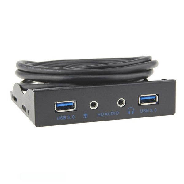 3.5-Inch  2 USB 3.0+HD AUDIO Port Desktop PC Floppy Drive Front Panel(Black)