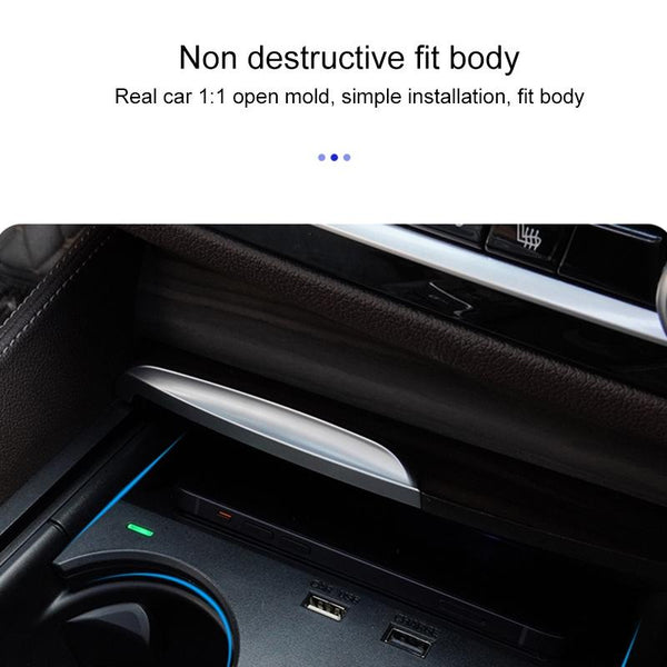 10W Car Fast Charging Wireless Charger for BMW 5 Series 2017-2021 / 6 Series 2018-2019, Left Driving(Black)