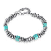 OPK GS1546 Stainless Steel Personalized Blue Turquoise Black Gallstone Bracelet