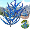 Metal Iron Windmill Crafts Outdoor Gardening Decorative Ground Planter(Blue)