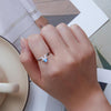 BSR338 Sterling Silver S925 White Gold Plated Blue Heart Deer Zirconia Ring(No.8)