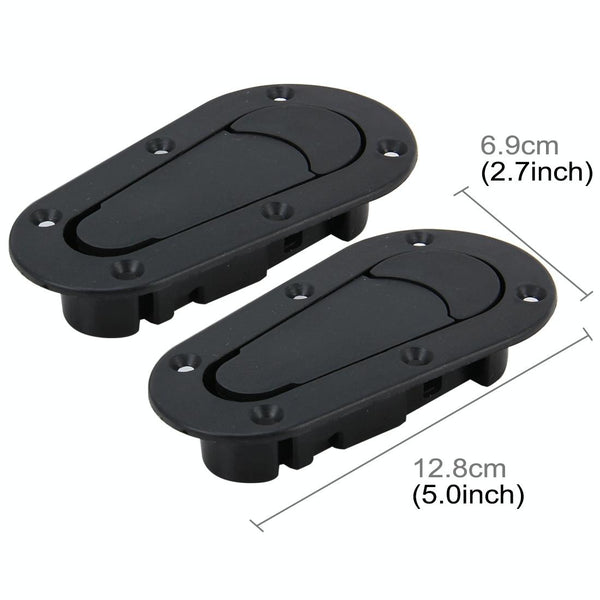 A Pair Car Carbon Fiber Cover Lock Modified Hood Lock General Racing Car Cover Lock(Black)