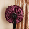Lace Embroidery Edge Thickened Flower Cloth Round Fan Dust Cover(Purple)