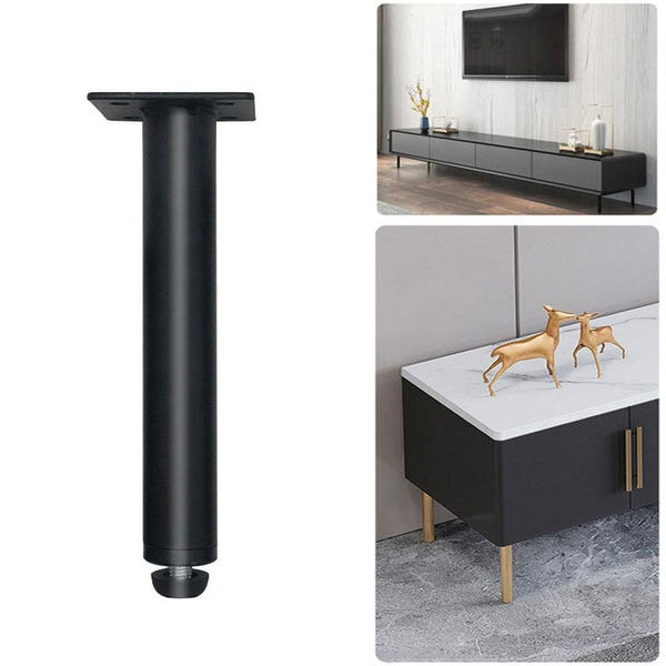 Metal Furniture Support Legs with Adjustment Pad, Height: 12.5cm(Matte Black)