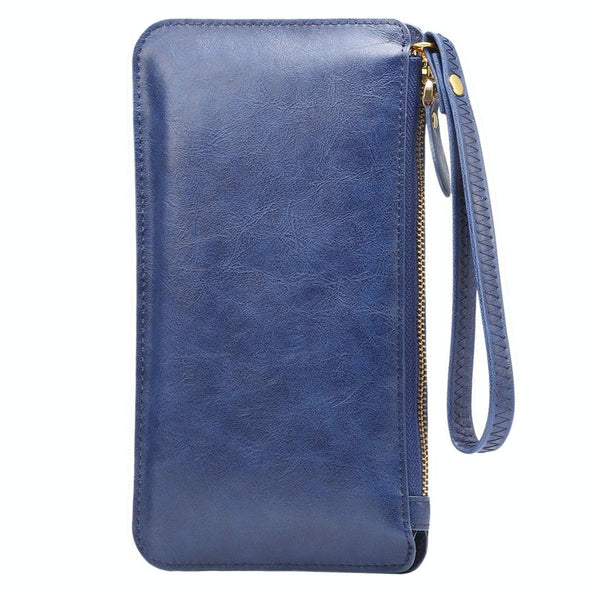 Universal Crazy Horse Texture Touch Screen Wallet Style PU Leather Shoulder Bag for Galaxy Note 8 & Mega 6.3, Huawei Mate 8 / Mate 7, etc. 6.3 inch Below(Dark Blue)