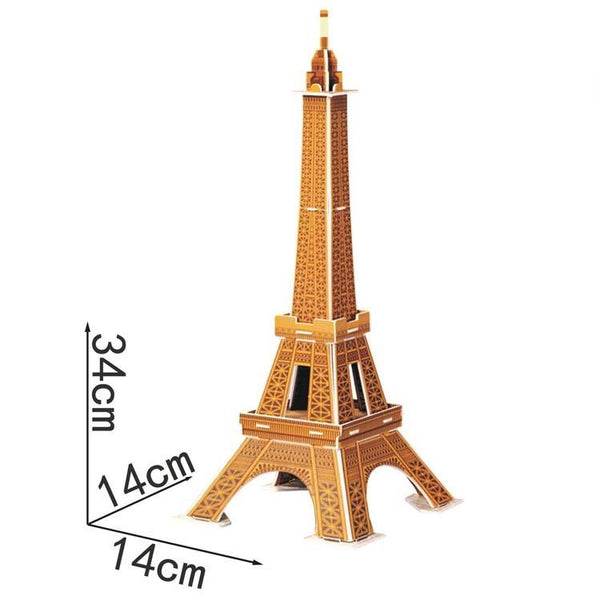 3 PCS 3D Puzzle Mini World Building Model Children Assembling Intellectual Toys(Eiffel Tower)