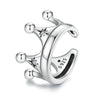 SCE1530 Sterling Silver S925 Crown Star Zircon Single Ear Cuff