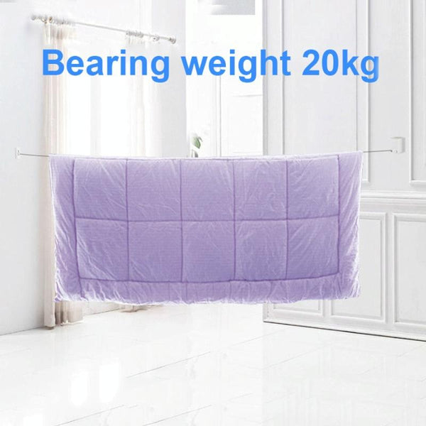 Retractable Indoor And Outdoor Clothes Wall Hanger Magic Drying Rack Balcony Bathroom Invisible Clothesline Wire Rope(White)