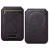 Suteni S2 Phone Magnetic Card Case Card Sleeve MagSafe Magnetic Coil PU Leather(Purple)