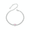 S925 Sterling Silver Plated White Gold Zirconia Ice Flower Love Bracelet(BSB167)