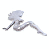 Beautiful Girl Diamond Metal Chrome Badges(Silver)