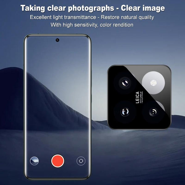 For Xiaomi 14 Pro imak Black Version HD Glass Rear Camera Lens Film, Self-positioning Version