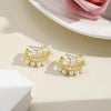 E2208-5 Three Circle C Shape Stud Earrings Jewelry