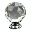 30mm K9 Plated Transparent Glass Crystal Spherical Single Hole Drawer Handle(Transparent)
