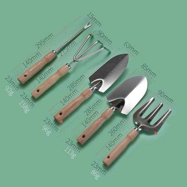 Garden Planting Shoveling Tools Thickened Wooden Handle Gardening Kit, Model: Large Shovel