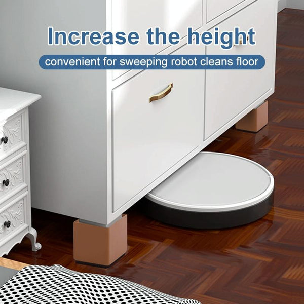 2pcs/set Furniture Carbon Steel Wraparound Heightening Foot Pad, Style: Square 6x5cm (Black)