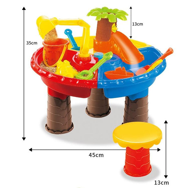 Outdoor Sandy Beach Table Toys Set for Kids(Tree and Round Table)