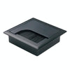 ABS Table Rectangle Wire Hole Cover Outlet Port With Brush PC Desk Cable Organizer, Size: 80x80mm Black