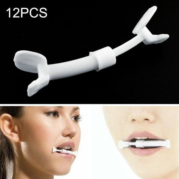 12PCS Smile Corrector Teeth Bite Spring Smile Expression Muscle Training Auxiliary Tools(White)