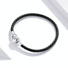 S925 Sterling Silver Cross Braided Rope Women Bracelet Jewelry, Size:19cm