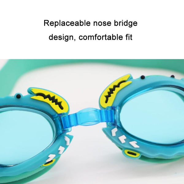RUIHE Children Cute Cartoon Waterproof Anti-Fog Swimming Goggles(Green)