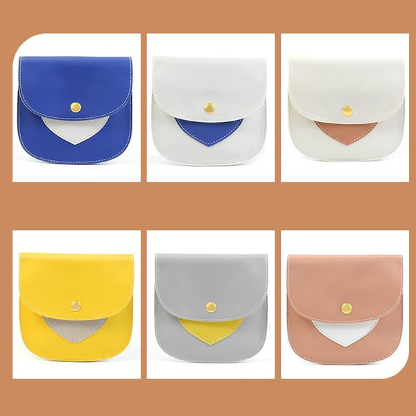 Portable Large Capacity PU Sanitary Napkin Pad Storage Bag(Yellow+Gray)