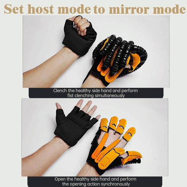 Intelligent Robotic Rehabilitation Glove Equipment, With EU Plug Adapter, Size: XL(Left Hand Brown)