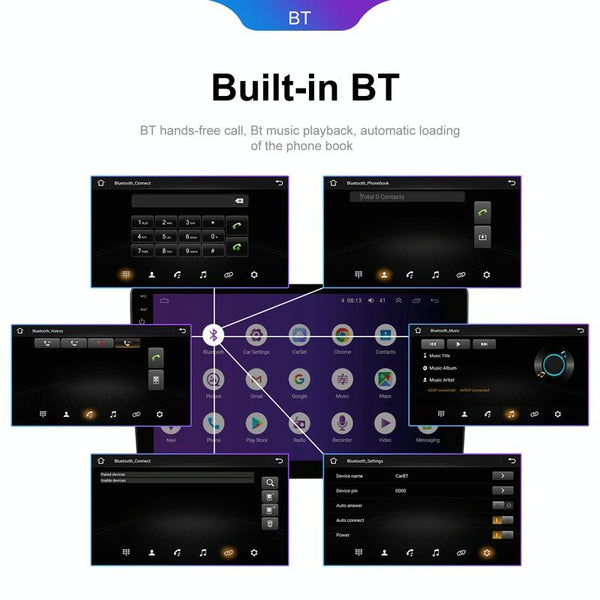 Universal 9 Inch 8 Core CarPlay Android Navigation Car Center Control All-In-One Monitor, Memory: 4+64G(Standard+AHD Camera)