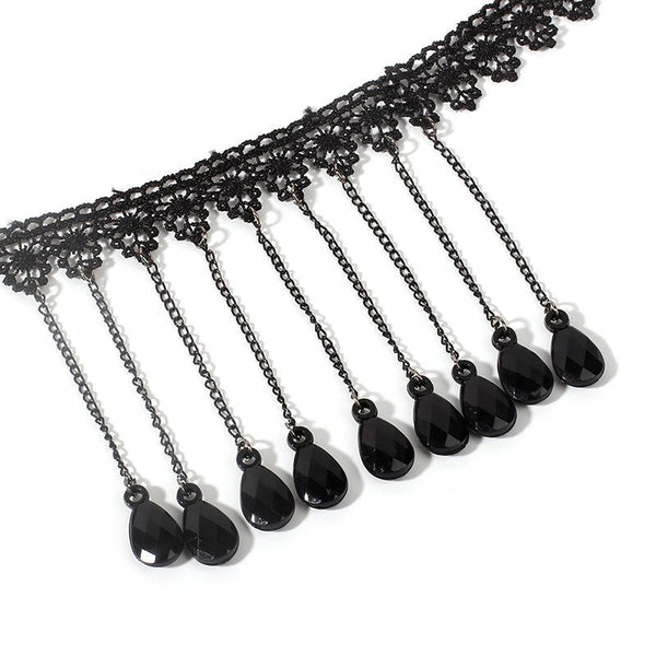 Fringe Lace Gothic Lolita Vintage Necklace,Style: 1533